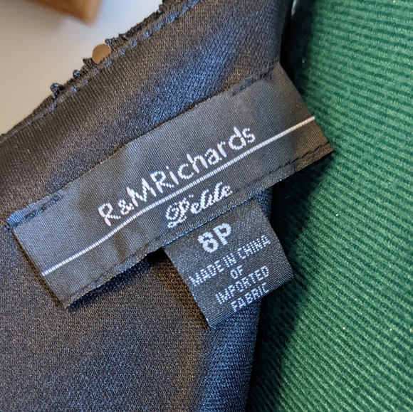 R&M Richards Black Ruffle Cocktail Dress - 8P - Picture 16 of 16